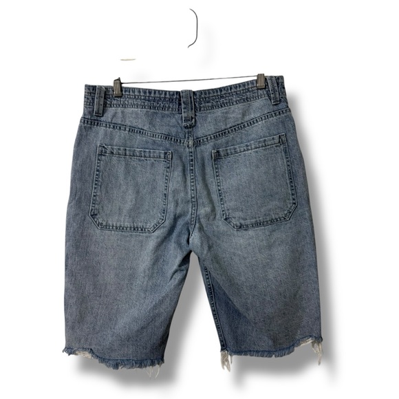 Free People Rabble Rouser Cut Denim Shorts Raw Hem Size 30 - Picture 2 of 7